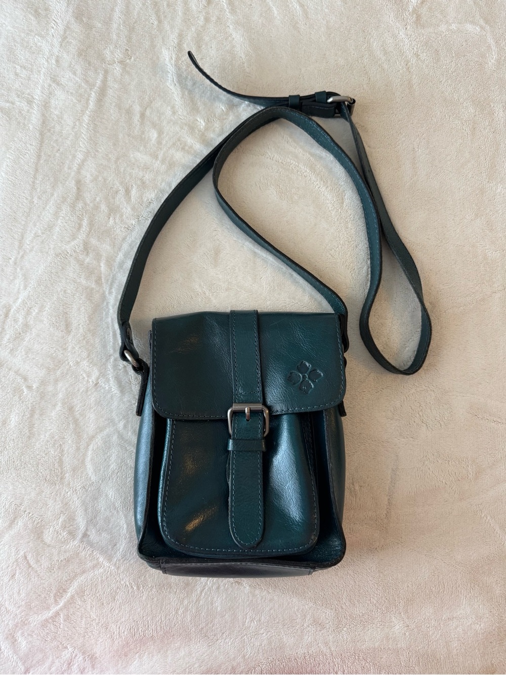 Patricia Nash Cascina Crossbody Bag in a rich teal leather, excellent condition